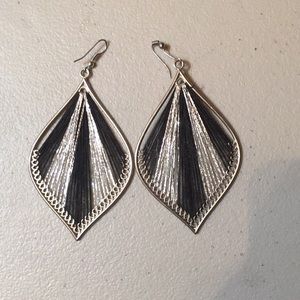 Silver and black earrings